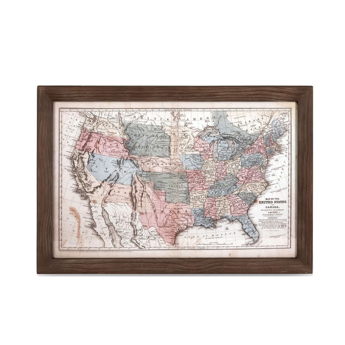 Antique 1850s United States Wall Map