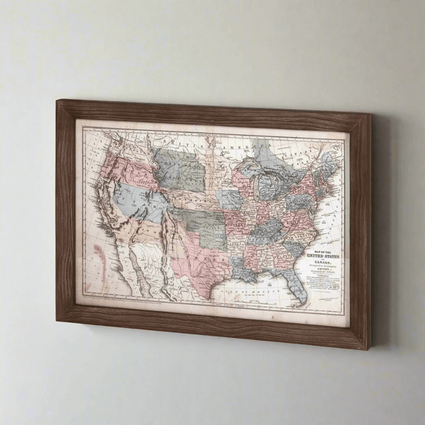 Antique 1850s United States Wall Map