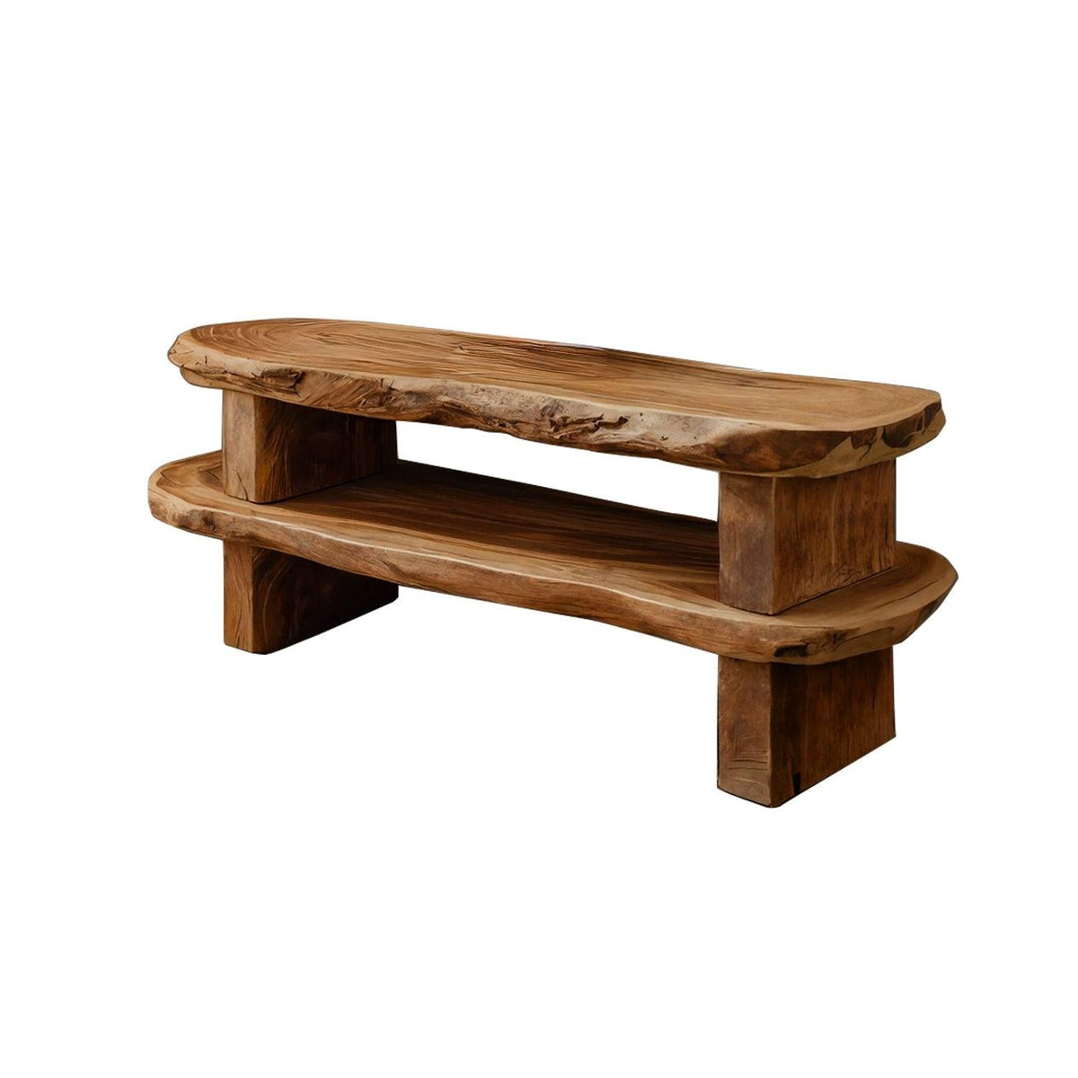 Earthline Live Edge Solid Wood Shoe Rack