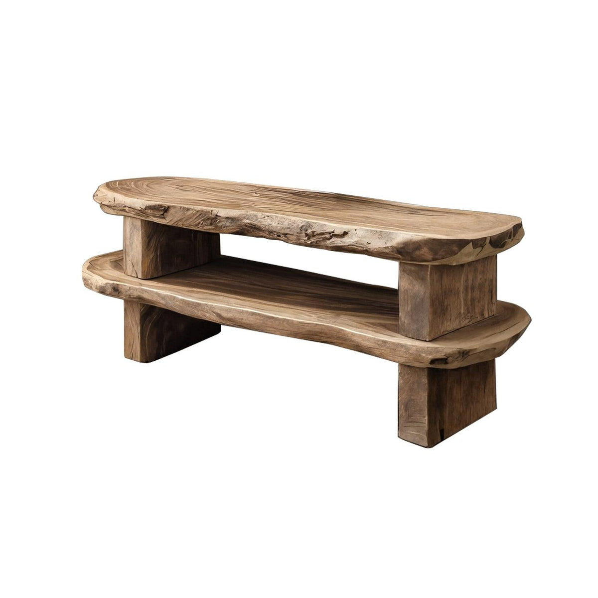 Earthline Live Edge Solid Wood Shoe Rack