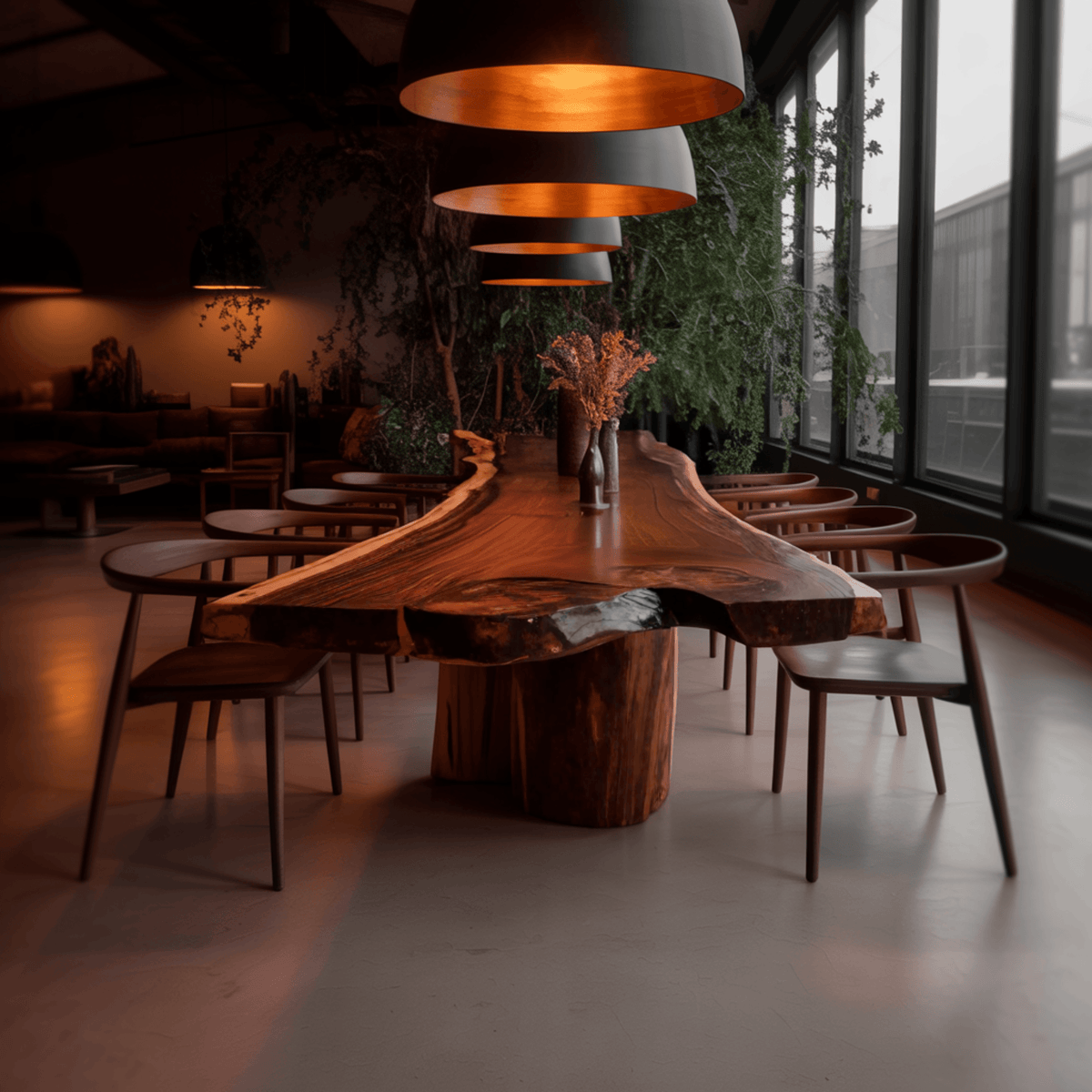 Earthspan Live Edge Solid Wood Dining Table