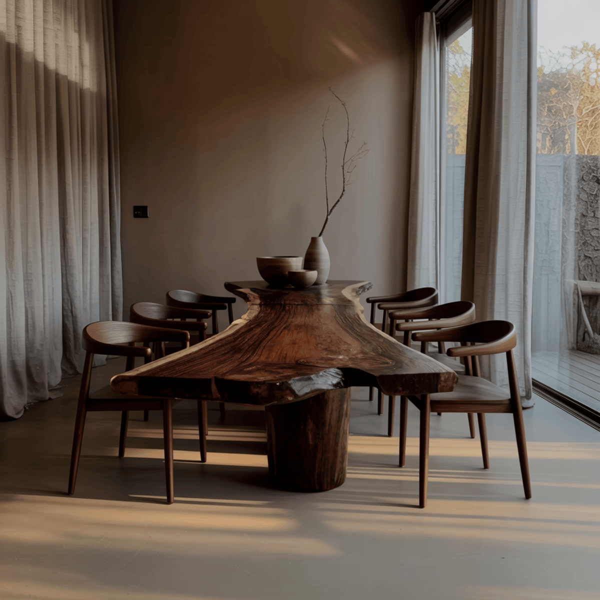Earthspan Live Edge Solid Wood Dining Table