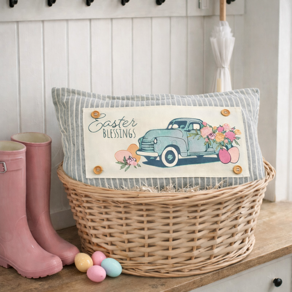 PILLOW ONLY (with fluffy insert): Galvinized Charcoal/Cream Farm Stripes: RECTANGLE CREAM/ DARK CHARCOALSTRIPES PILLOW (with insert)