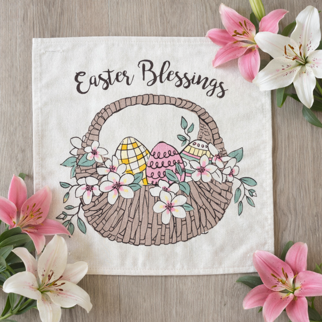 NEW! SPRING/EASTER BUNDLE:  3 seasons + TICKING FARM pillow: PRESSED FLOWERS, EASTER BASKET, JESUS TOMB