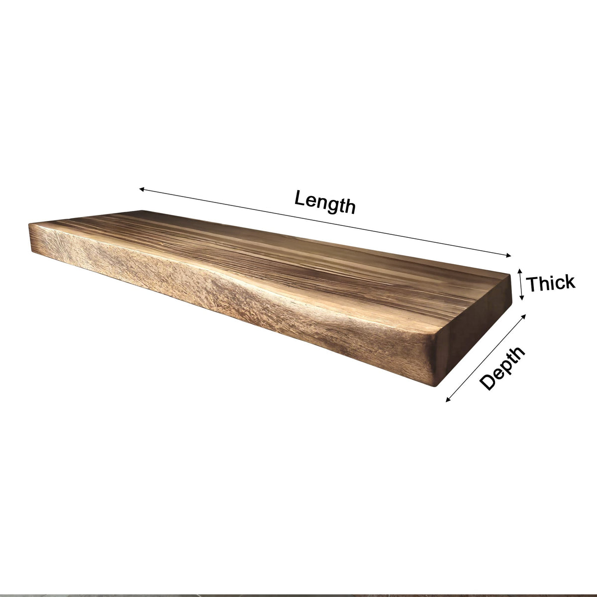 Echra Rustic Handcrafted Solid Wood Floating Bathroom Vanity Slab