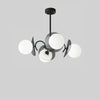 Eclipse Orb Chandelier - 4Heads: D65 x H35cm / D25.6 x H13.8″ / Black & White