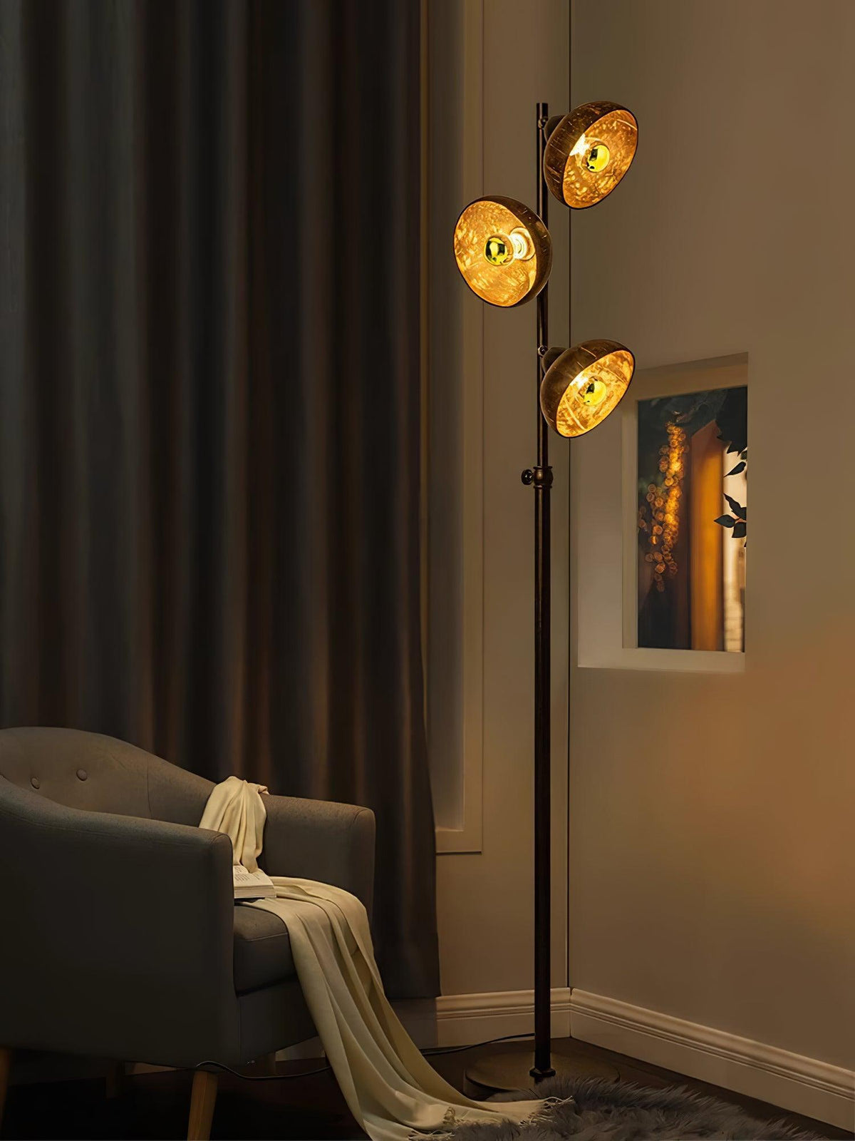 Eclipse Walnut Floor Lamp 11.8