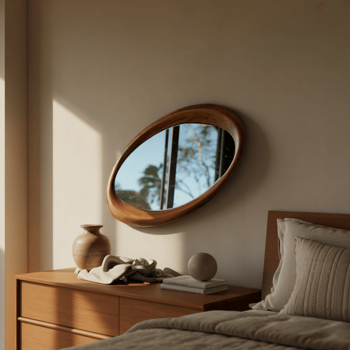 Eclipsera Artisan-Sculpted Solid Wood Mirror Frame