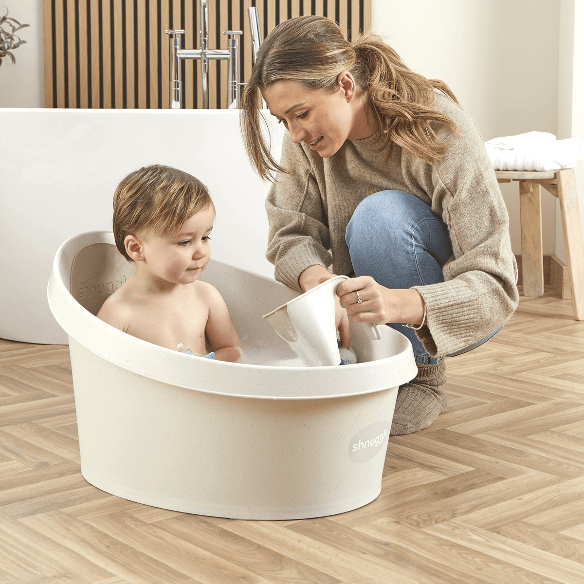 Shnuggle Toddler Bath Tub | Big Bath for bigger kids | Child bathtub seat support | Fits in shower and adult bath