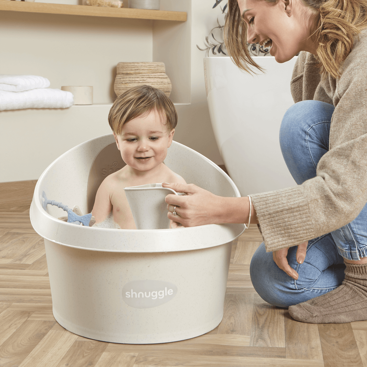 Shnuggle Toddler Bath Tub | Big Bath for bigger kids | Child bathtub seat support | Fits in shower and adult bath
