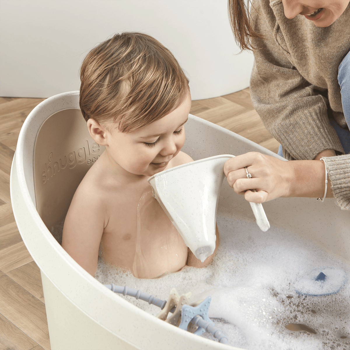 Shnuggle Toddler Bath Tub | Big Bath for bigger kids | Child bathtub seat support | Fits in shower and adult bath