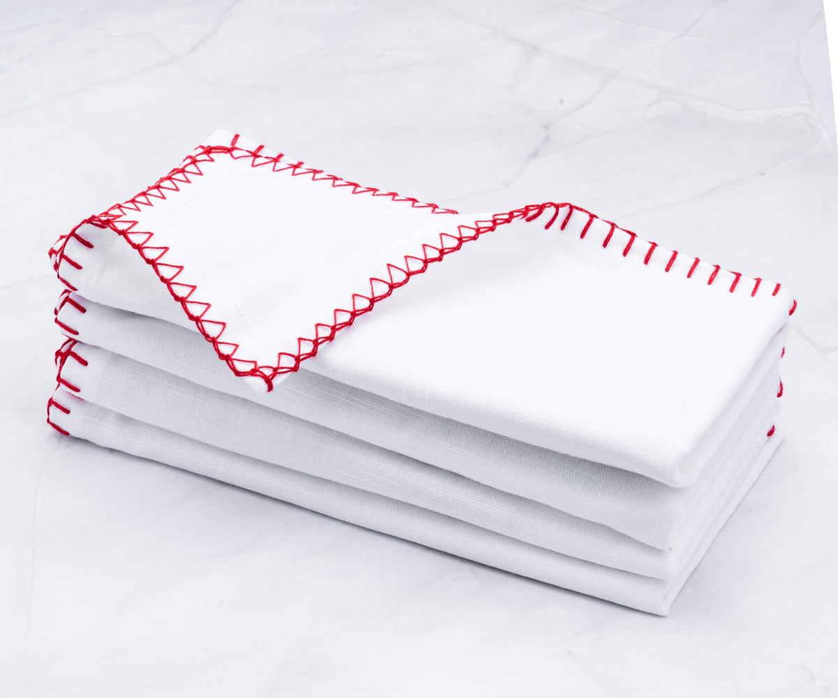 Cloth Napkins - Wedding Napkins - Shell Edge Napkin