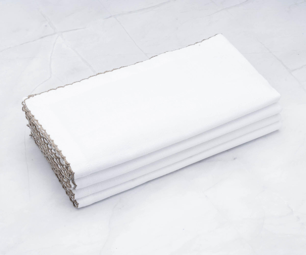 Cloth Napkins - Wedding Napkins - Shell Edge Napkin
