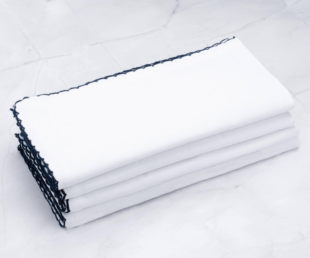 Cloth Napkins - Wedding Napkins - Shell Edge Napkin