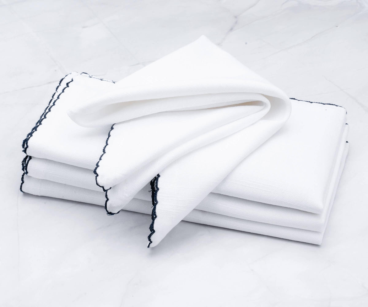 Cloth Napkins - Wedding Napkins - Shell Edge Napkin