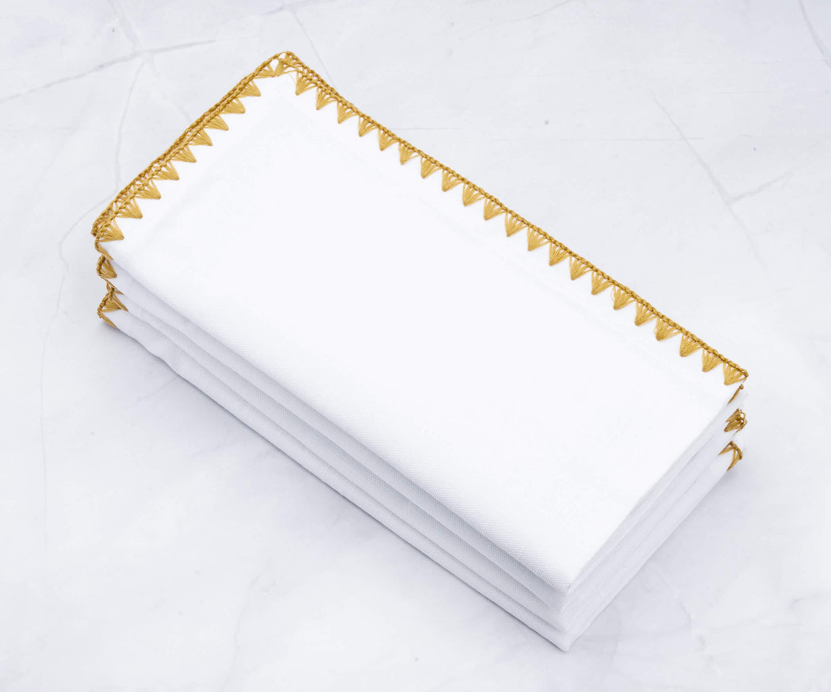 Cloth Napkins - Wedding Napkins - Shell Edge Napkin