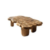 Elara Bloom Solid Wood Coffee Table - Natural Oak / 24"W × 16"D × 16"H