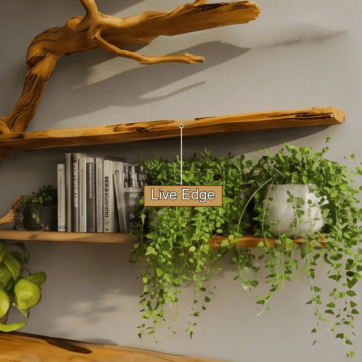 Elara Organic Modern Solid Wood Tree Bookshelf