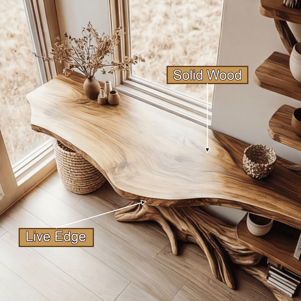 Eldergrove Solid Wood Console Table with Shelves