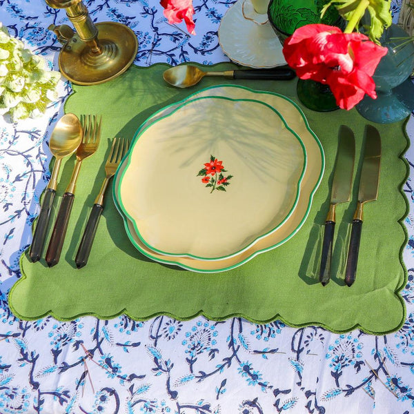 Eleanor Royal Blue Organic Cotton Tablecloth