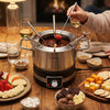 1200W Electric Fondue Pot Set with Removable Stainless Steel Pot and 6 Forks