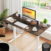 Electric Standing Desk with LED Display and 2 Memory Height Settings-Rustic Brown