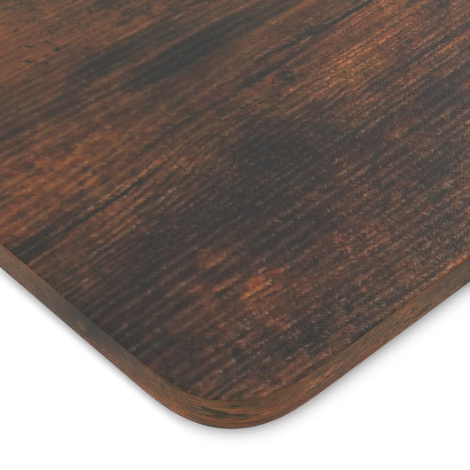 Electric Standing Desk with LED Display and 2 Memory Height Settings-Rustic Brown