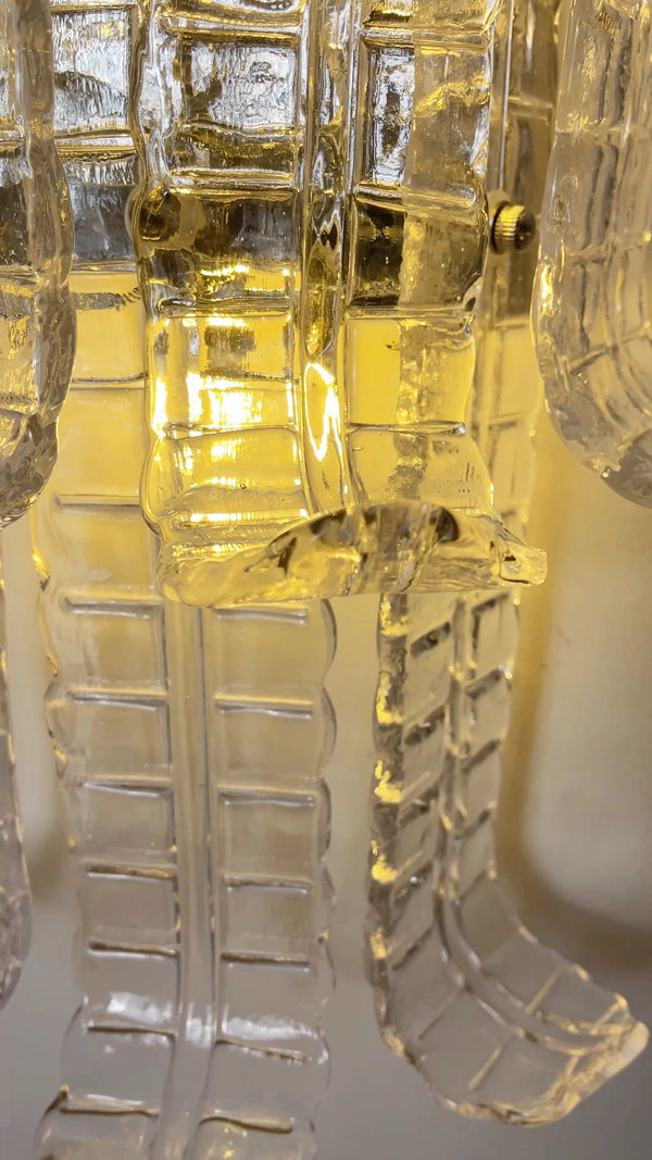 Elegant Murano Leaf Shape Glass Wall Sconce