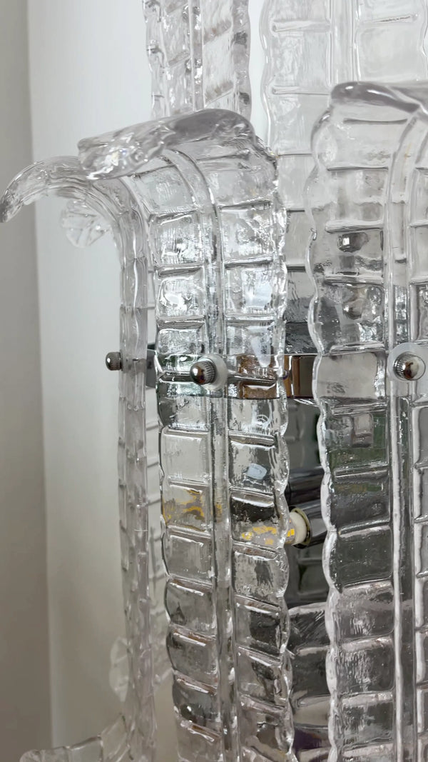 Elegant Murano Leaf Shape Glass Wall Sconce