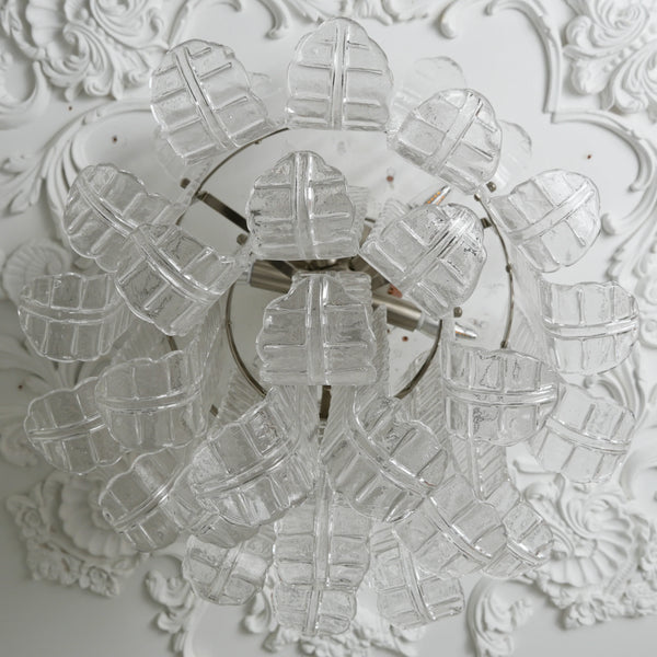 Elegant Murano Leaf Shaped Ceiling Lamp