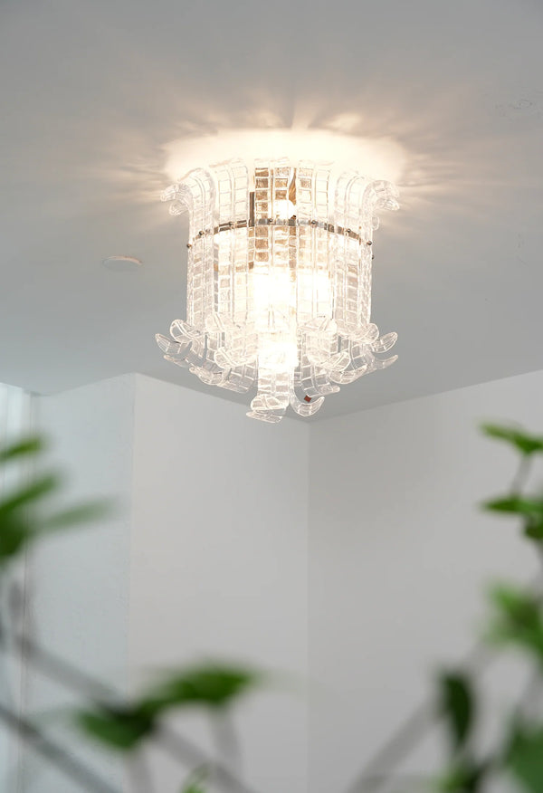 Elegant Murano Leaf Shaped Ceiling Lamp