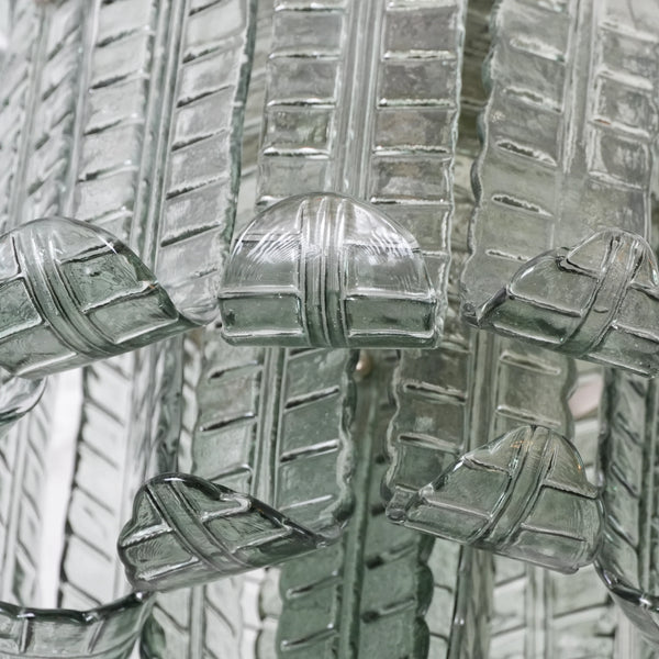 Elegant Murano Leaf Shaped Green Ceiling Lamp