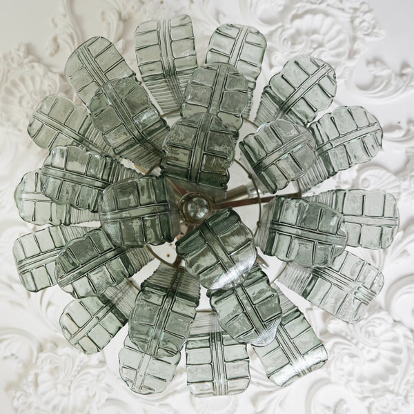 Elegant Murano Leaf Shaped Green Ceiling Lamp