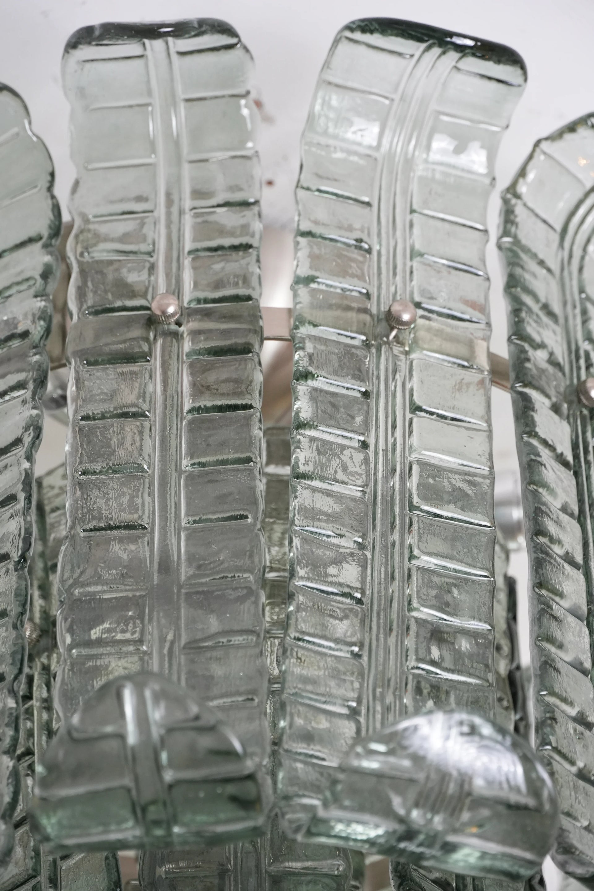 Elegant Murano Leaf Shaped Green Ceiling Lamp