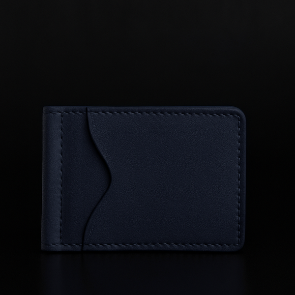 The Pinnacle Wallet - Black Slim Money Clip Pebble Grain Leather Wallet NAB Leather