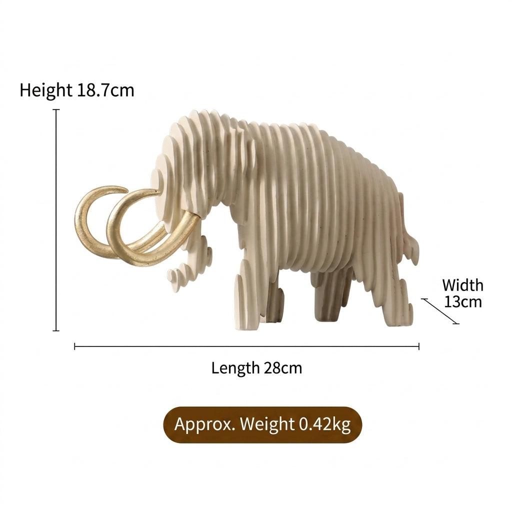 Elephant and Bull Sculpture Set Ribbed Design for Your Home