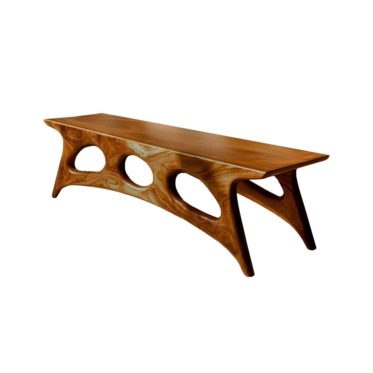 Elora Crest Sculptural Wood Bed Bench