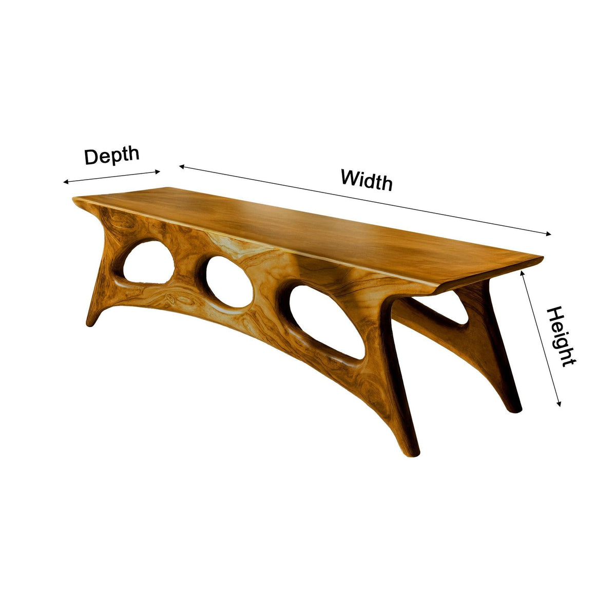 Elora Crest Sculptural Wood Bed Bench