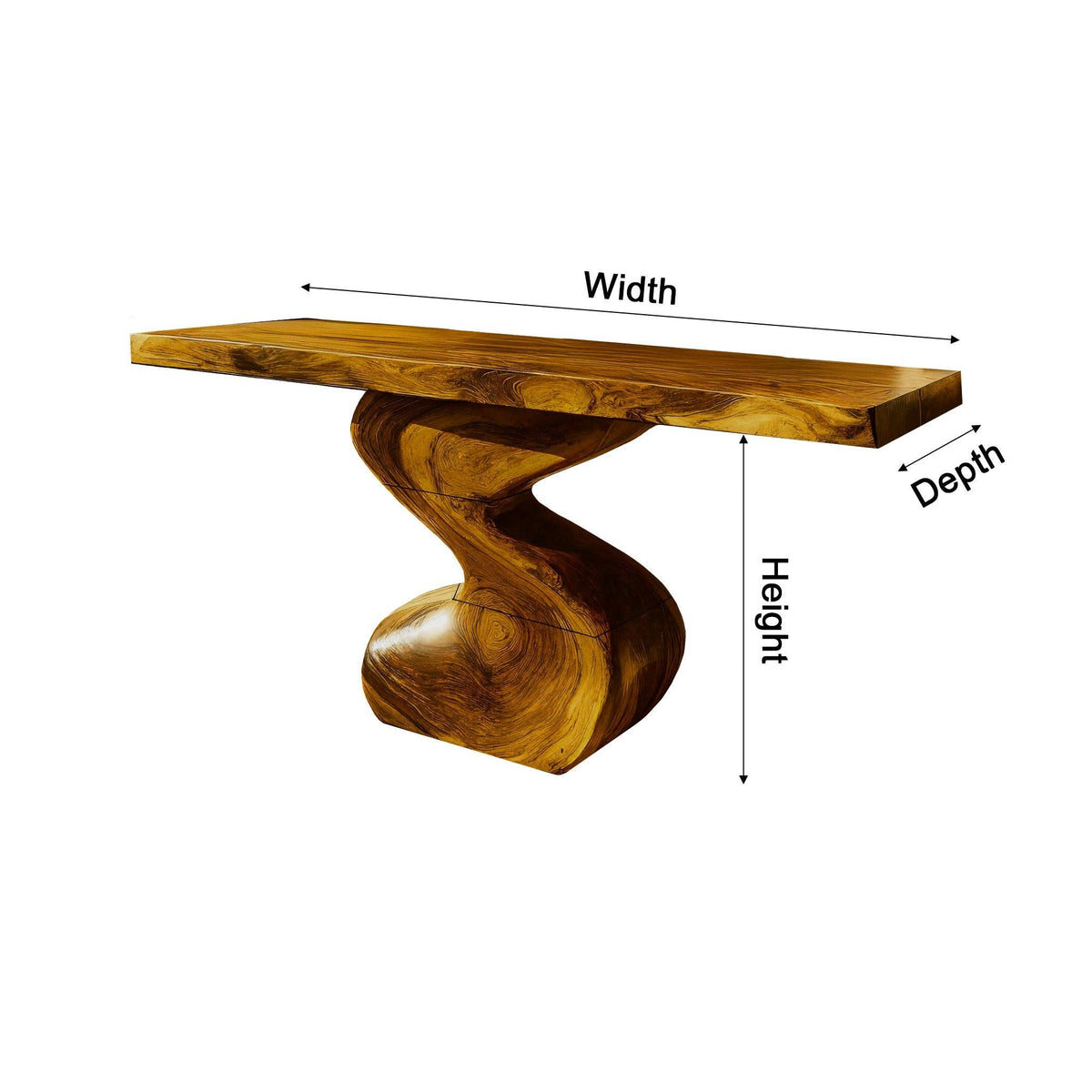 Elora Curve Solid Wood Console Table