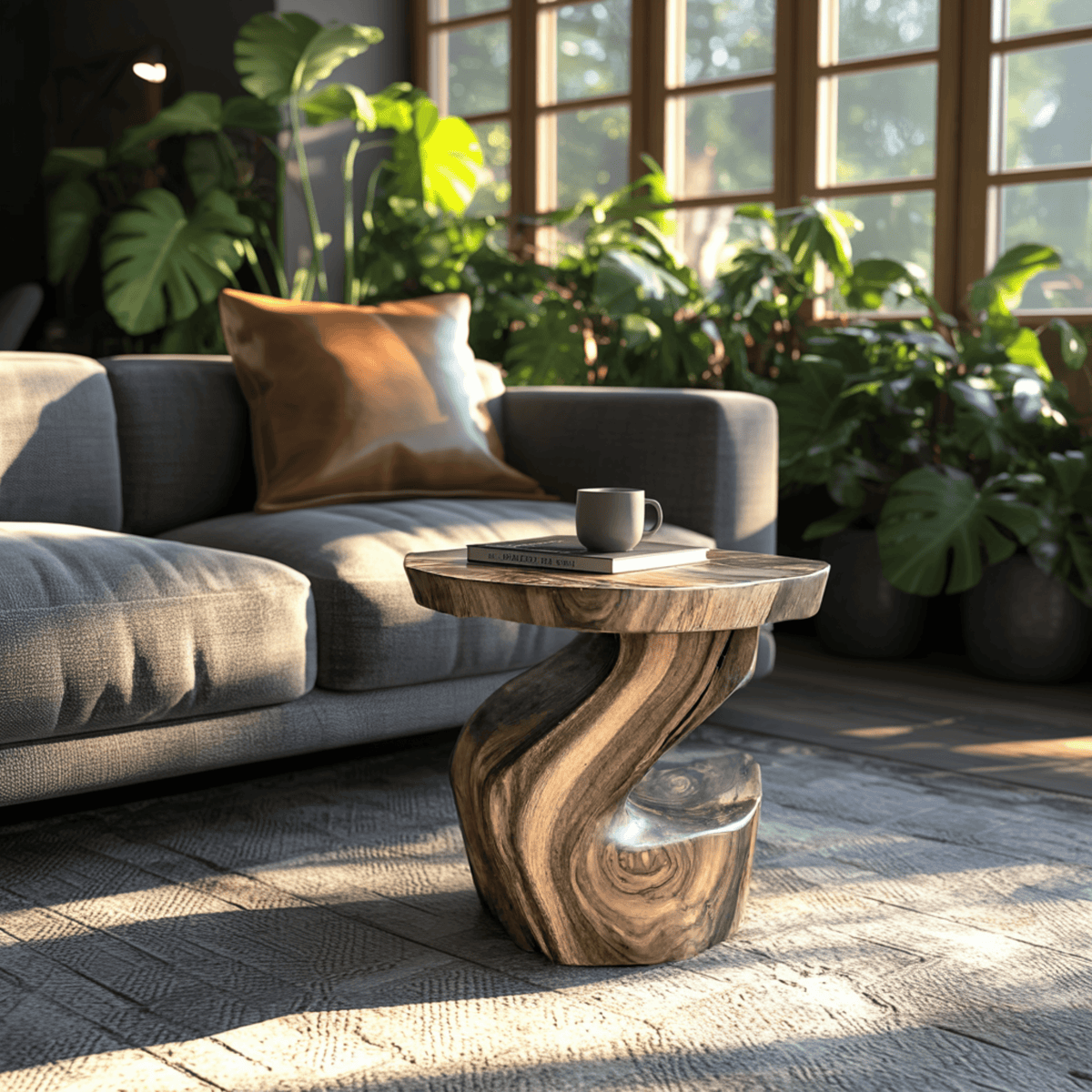 Elora Twist Solid Wood Side Table
