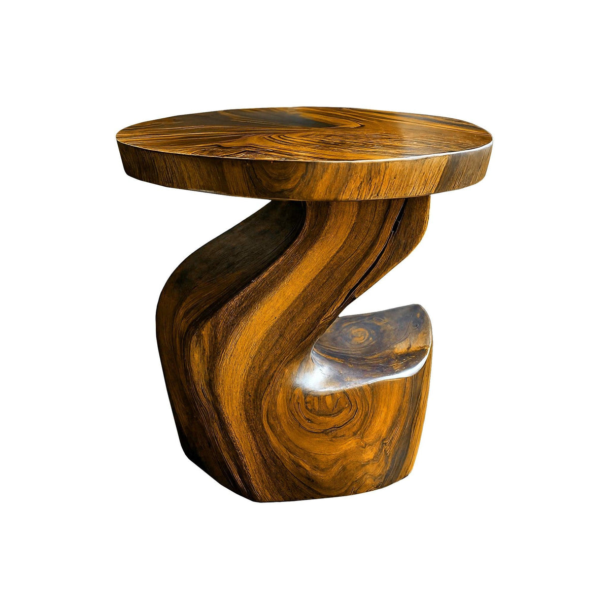 Elora Twist Solid Wood Side Table