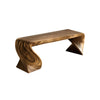 Elora Wave Sculptural Wood Bed Bench - Natural Oak