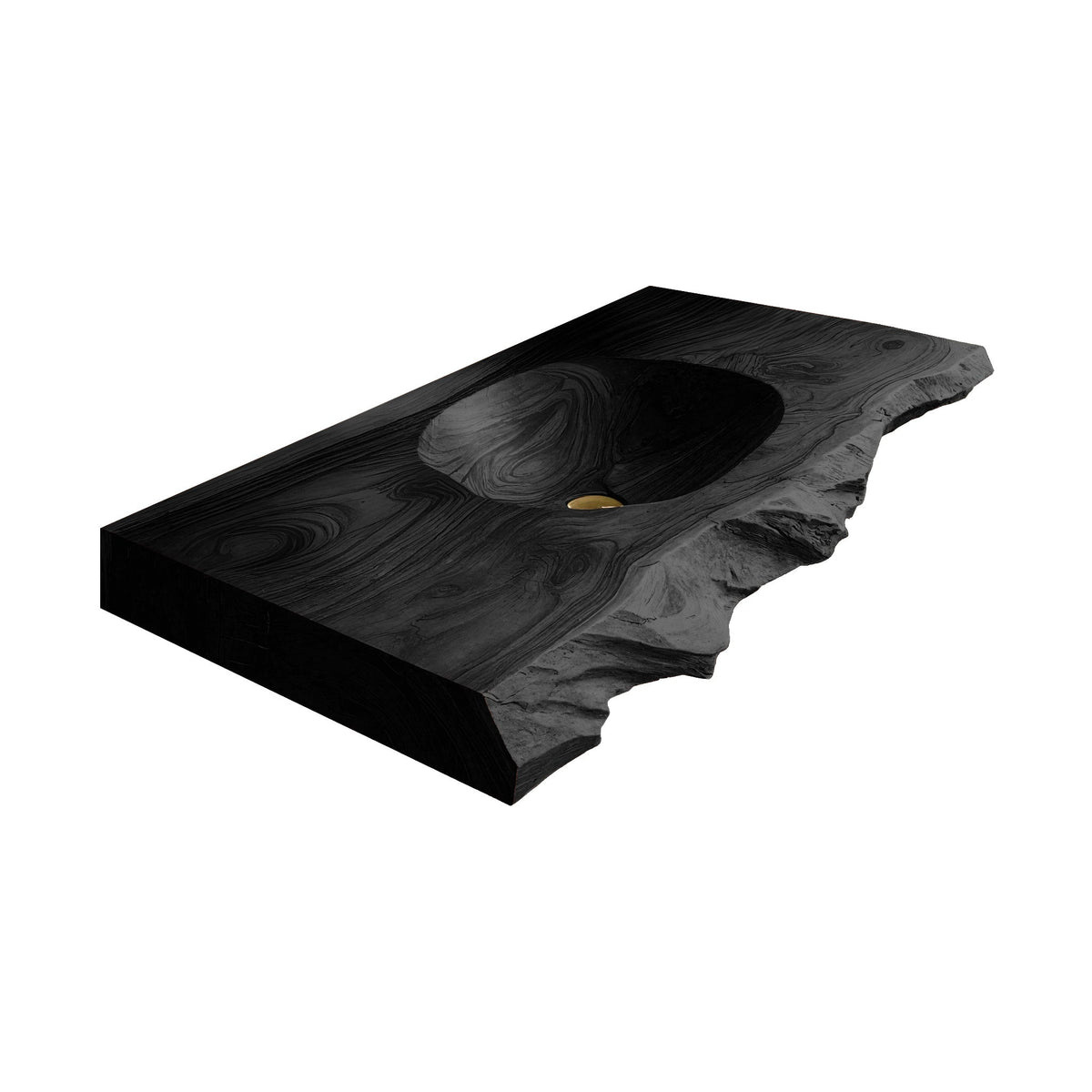 Elowen Live-Edge Wood Floating Bathroom Vanity with Integrated Sink
