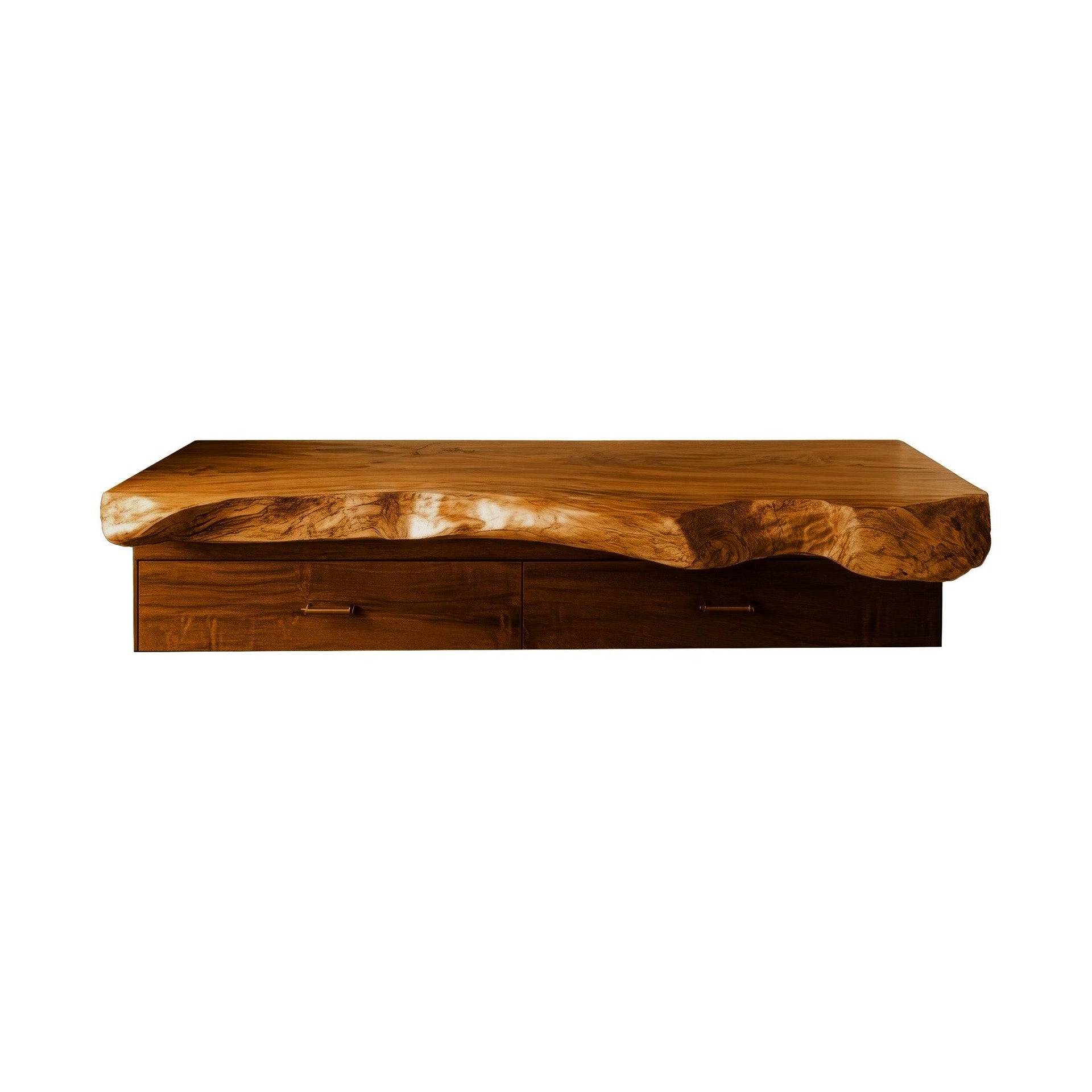Elowen Live Edge Solid Wood Floating Bathroom Vanity with Drawers