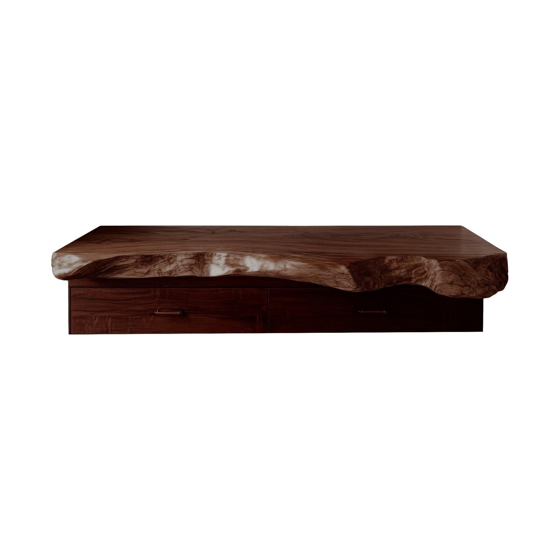 Elowen Live Edge Solid Wood Floating Bathroom Vanity with Drawers
