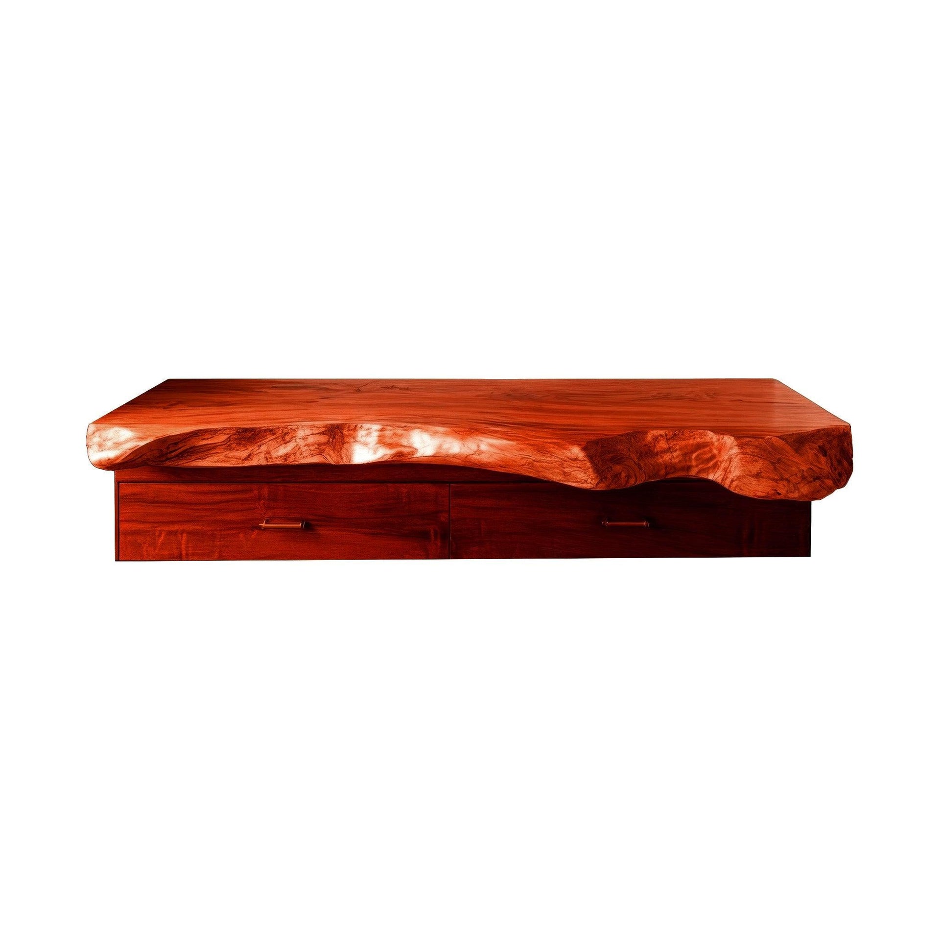 Elowen Live Edge Solid Wood Floating Bathroom Vanity with Drawers