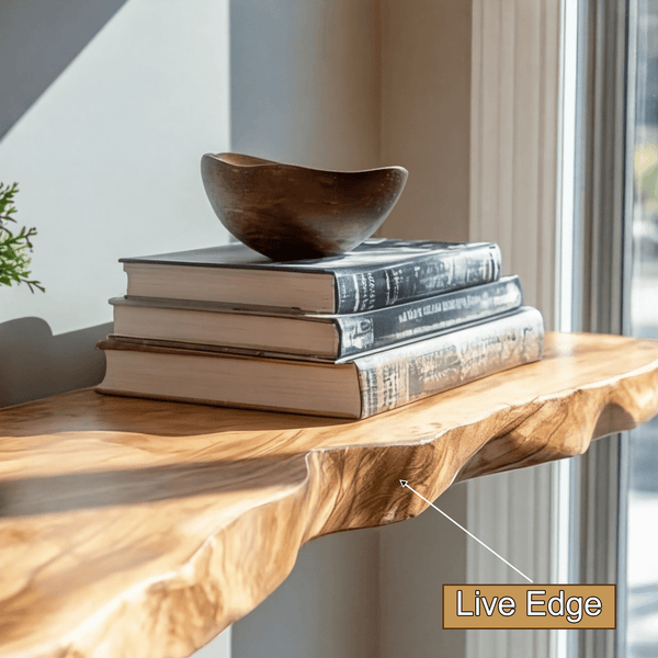 Elvaron Live Edge Solid Wood Floating Shelf SPA845621