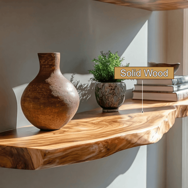 Elvaron Live Edge Solid Wood Floating Shelf SPA845621