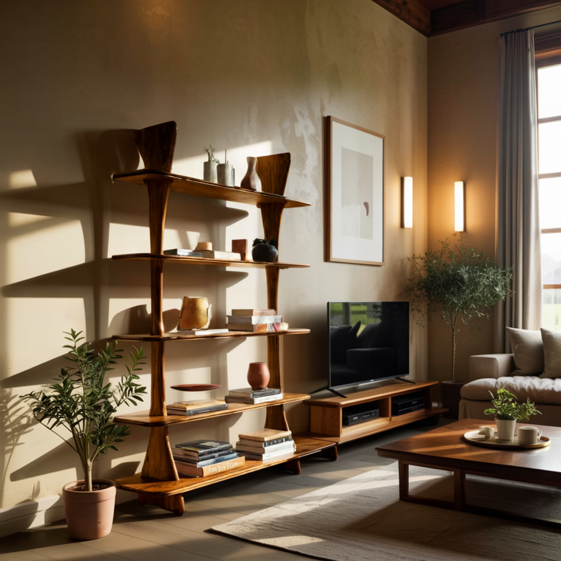Elvryn Spire Solid Wood Bookshelf
