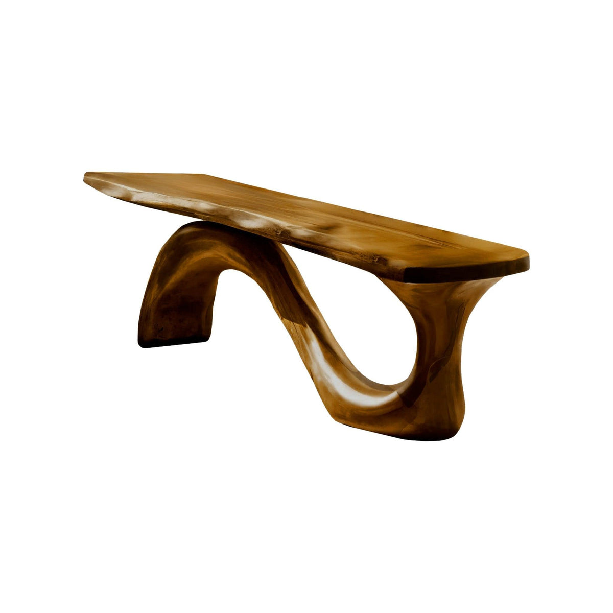 Elyra Sculptural Organic Solid Wood Console Table